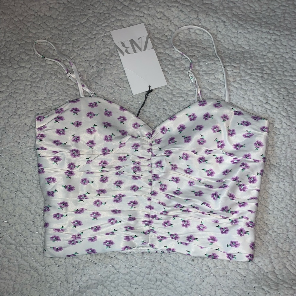 Zara Floral Crop Tank